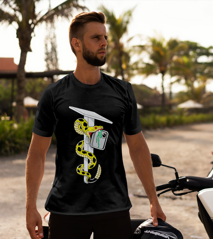 Don't Tread Flock Yellow Snake Wrapped Around Graduation Cap With ID T-Shirt