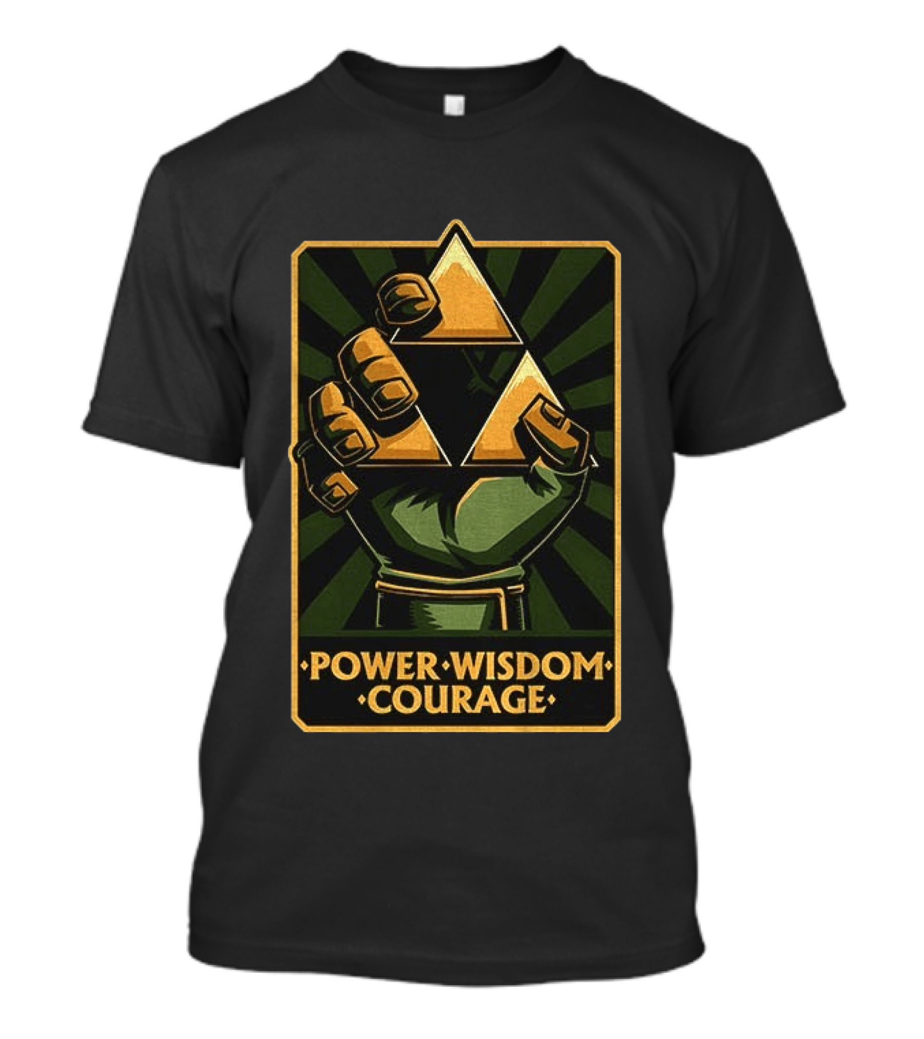 Power Wisdom Courage Triforce Hand The Legend Of Zelda T-Shirt