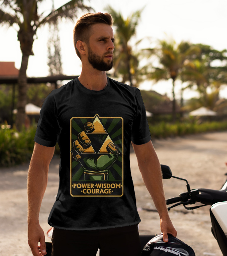 Power Wisdom Courage Triforce Hand The Legend Of Zelda T-Shirt