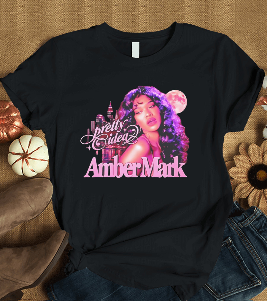 Pretty Idea Amber Mark Woman Moon City Skyline T-Shirt