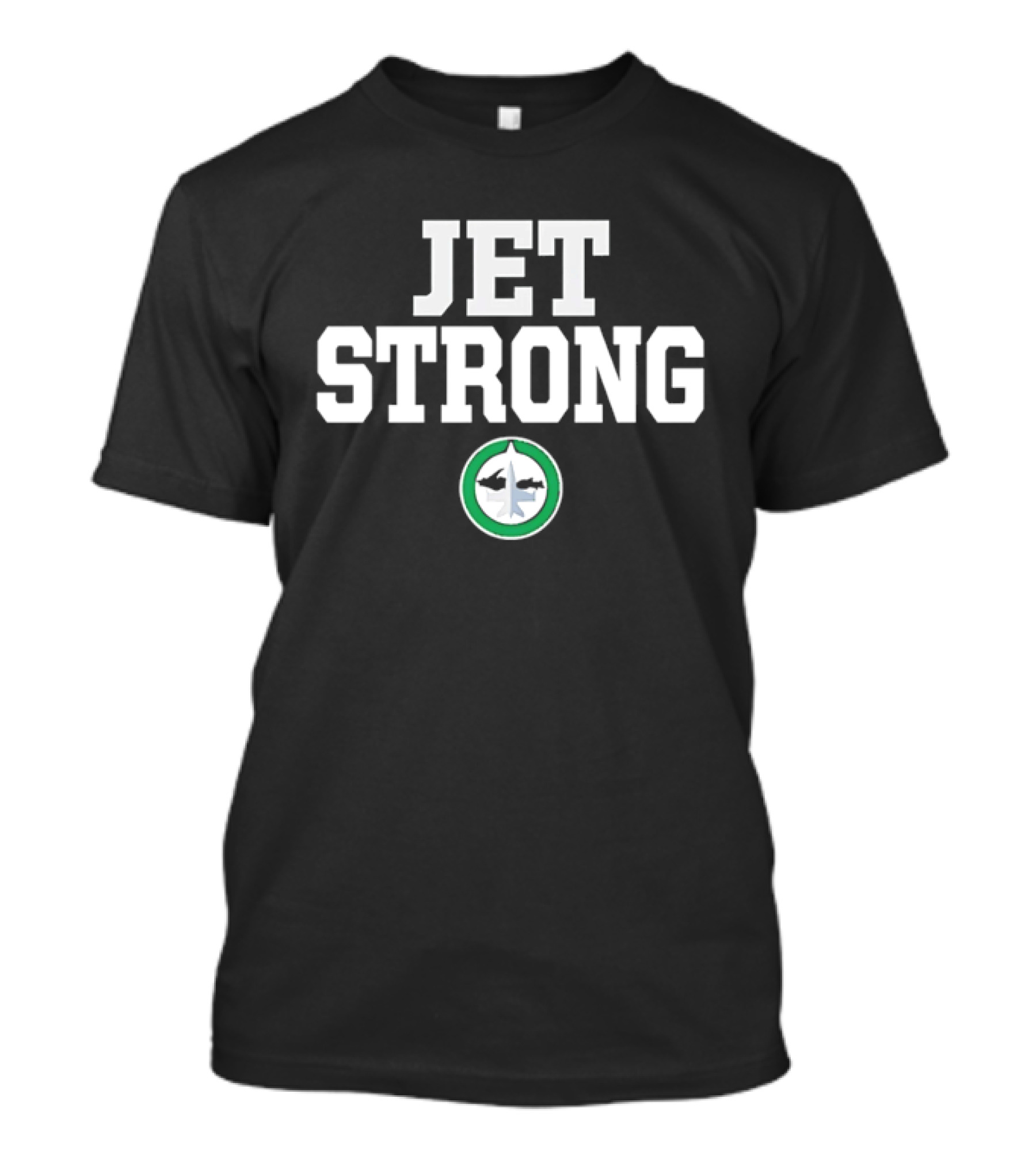 JET STRONG Dark Green Circular Fighter Aircraft T-Shirt