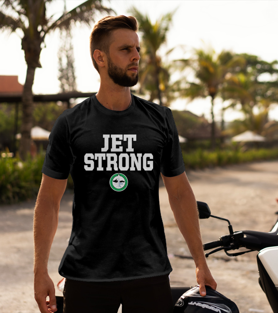JET STRONG Dark Green Circular Fighter Aircraft T-Shirt