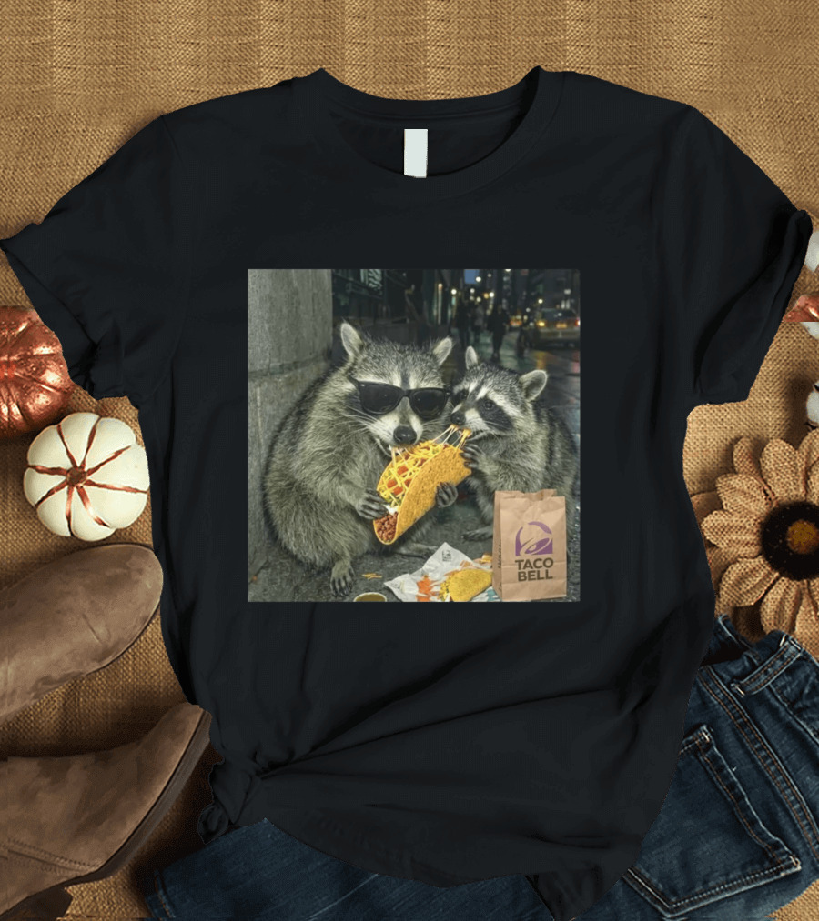 Taco Bell Raccoons Enjoying A Tasty Street Taco Night T-Shirt