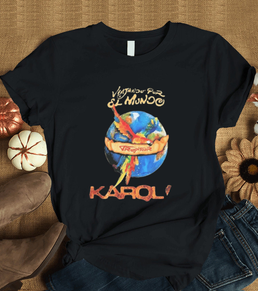 Viajando Por El Mundo Tropitour 2026 Karol G Dates T-Shirt