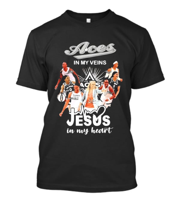 Las Vegas Aces In My Veins Jesus In My Heart WNBA 2026 T-Shirt