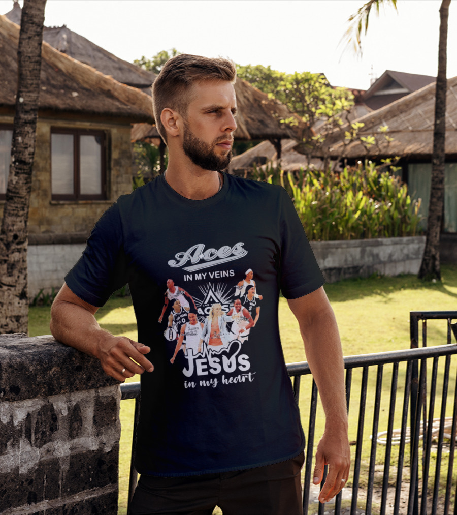 Las Vegas Aces In My Veins Jesus In My Heart WNBA 2026 T-Shirt