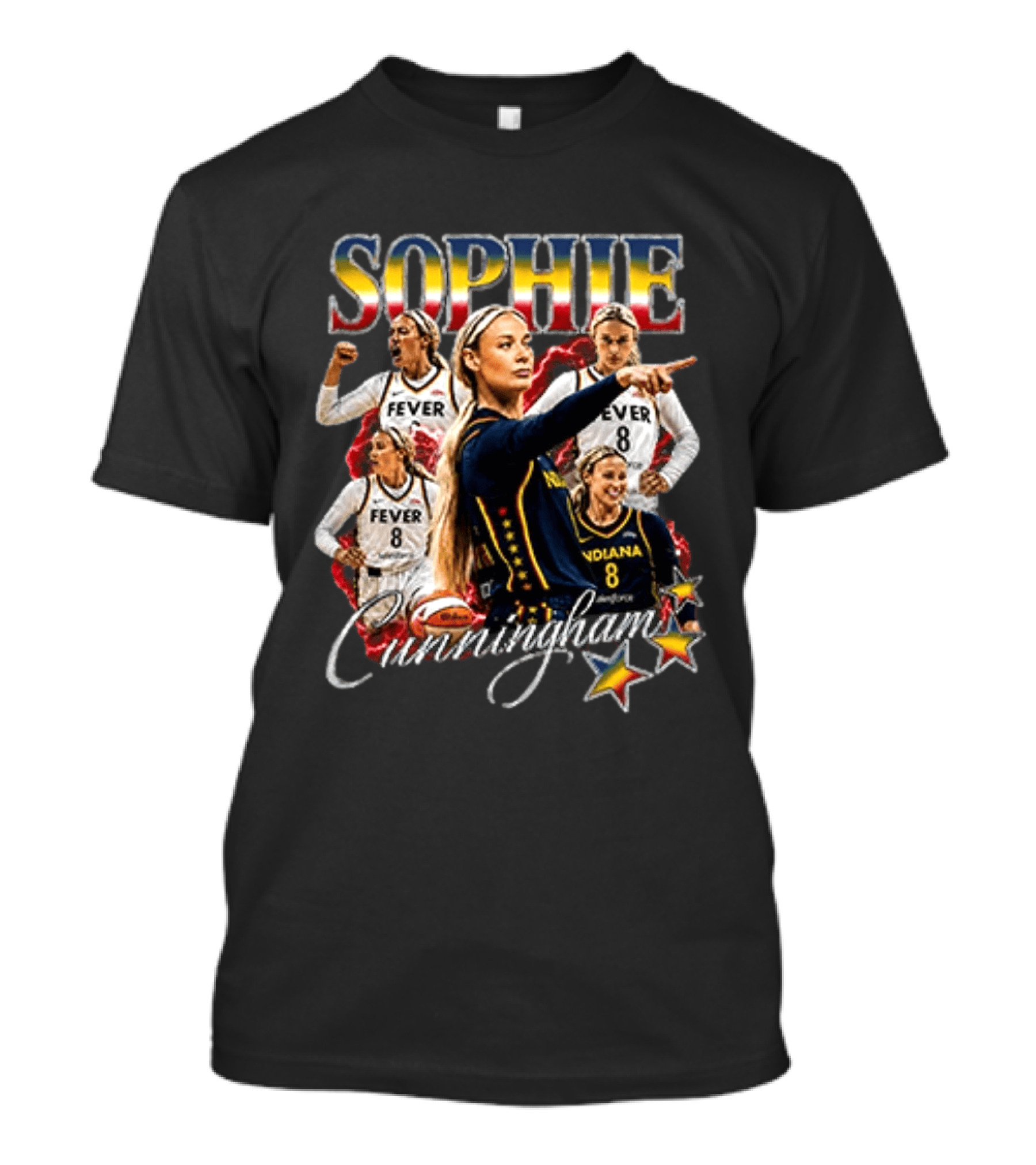 Sophie Cunningham Fever Indiana Basketball Stars T-Shirt