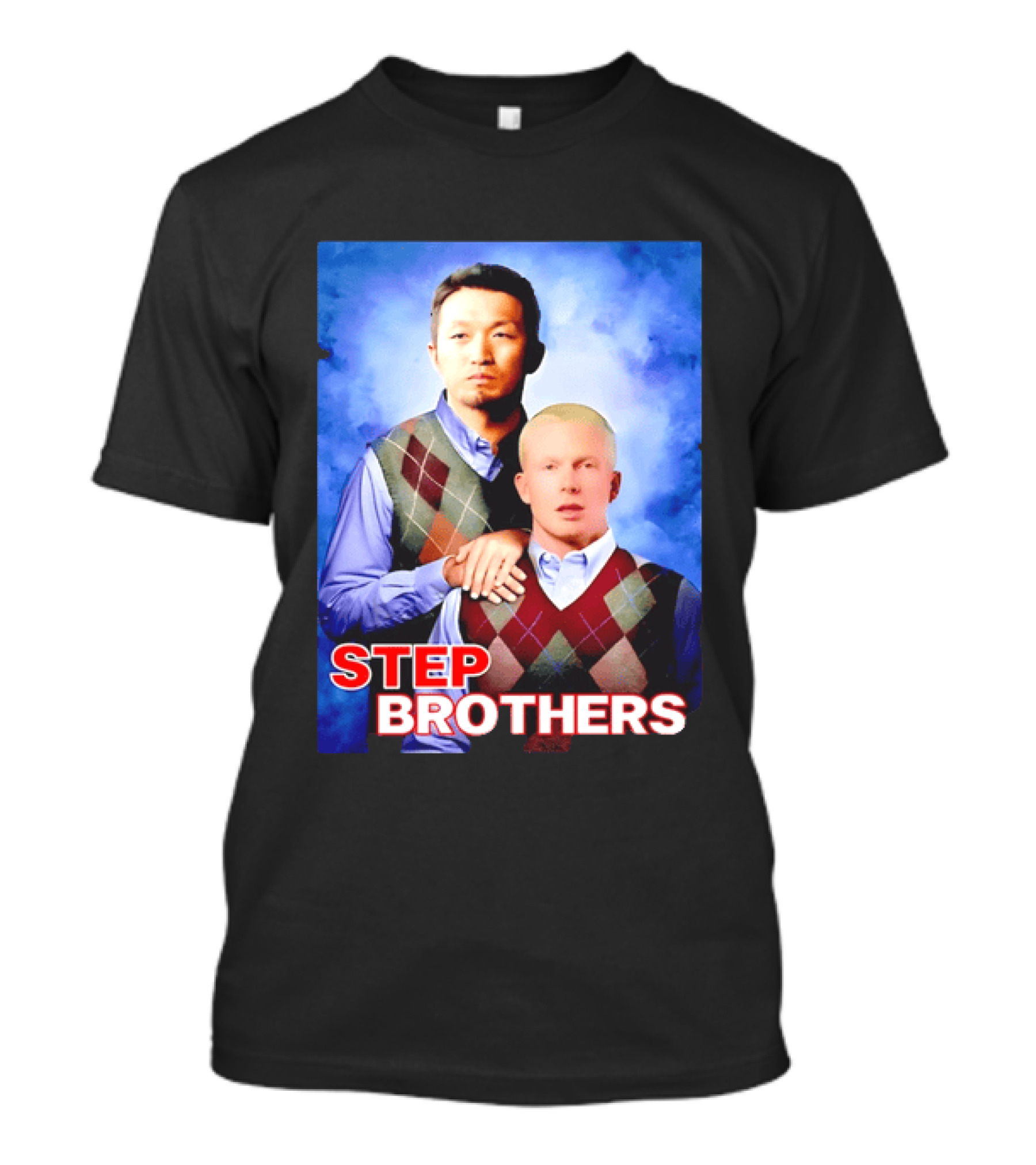 Step Brothers Two Men Argyle Vests Blue T-Shirt