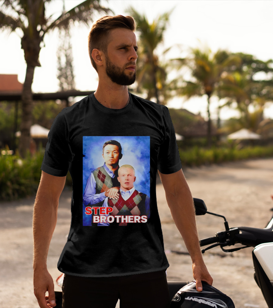 Step Brothers Two Men Argyle Vests Blue T-Shirt