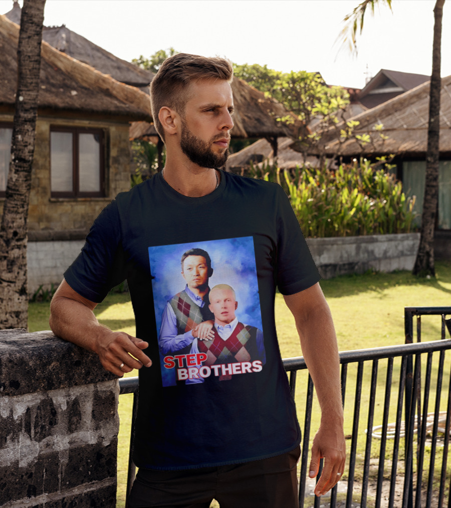 Step Brothers Two Men Argyle Vests Blue T-Shirt