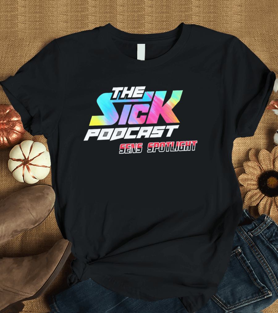 The Sick Podcast Sens Spotlight Colorful Neon Gradient T-Shirt
