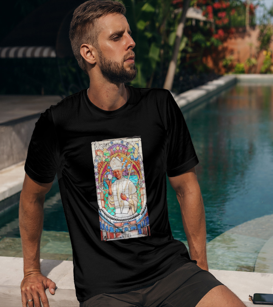 White Sox Pope Hat Stained Glass Painting T-Shirt