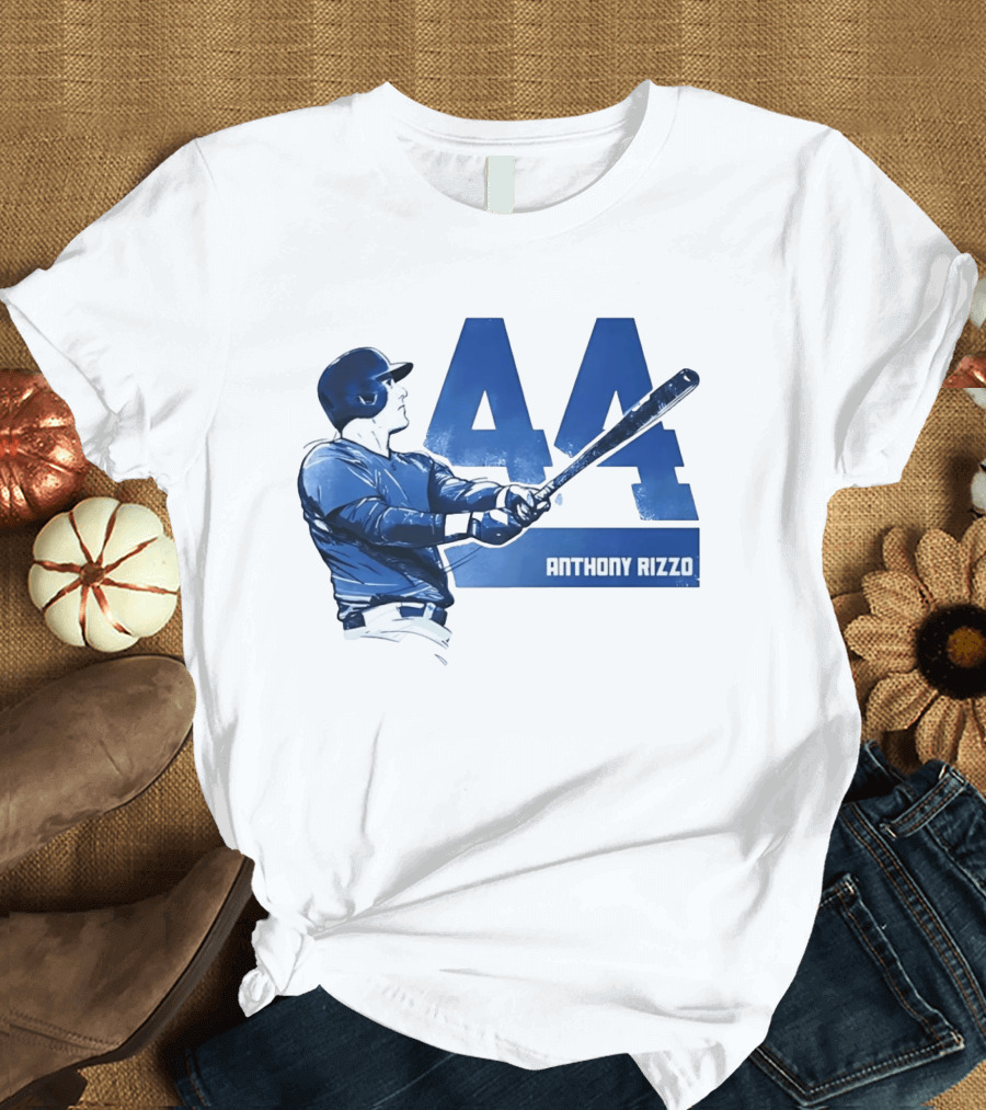 Anthony Rizzo 44 Swinging Blue Baseball Batter T-Shirt
