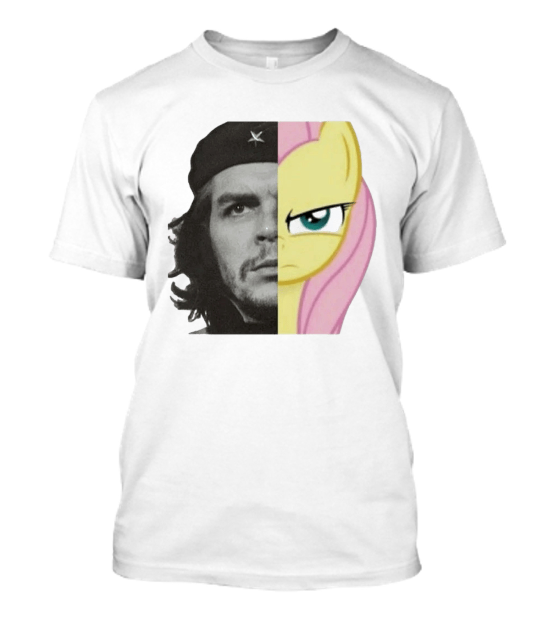 Che Guevara Fluttershy Crossover Fusion Face Mashup T-Shirt