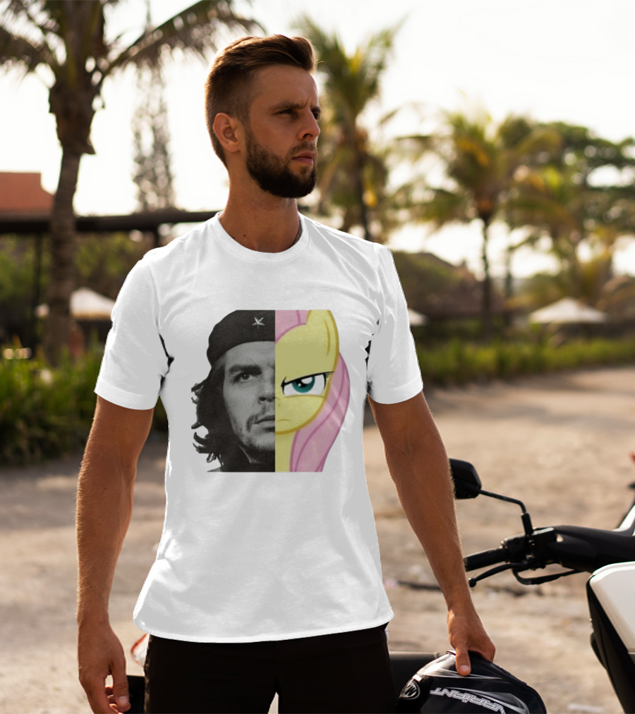 Che Guevara Fluttershy Crossover Fusion Face Mashup T-Shirt