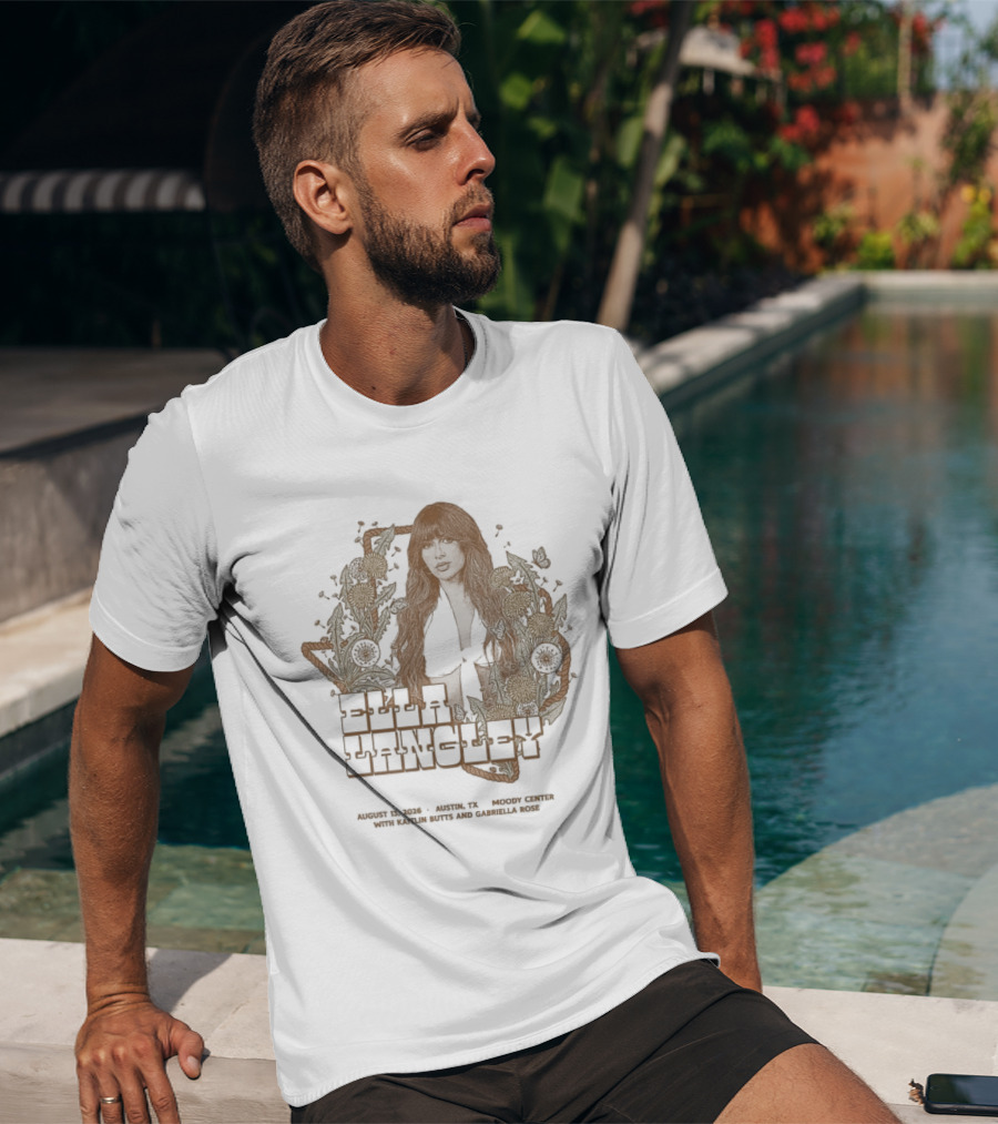 Ella Langley Moody Center 2026 Tour Austin Texas August 13th Vintage Floral Texas Map T-Shirt