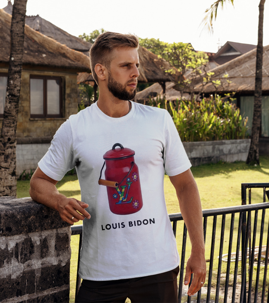 Louis Bidon Milk Jug Red Enamel Rainbow Monogram Flowers T-Shirt