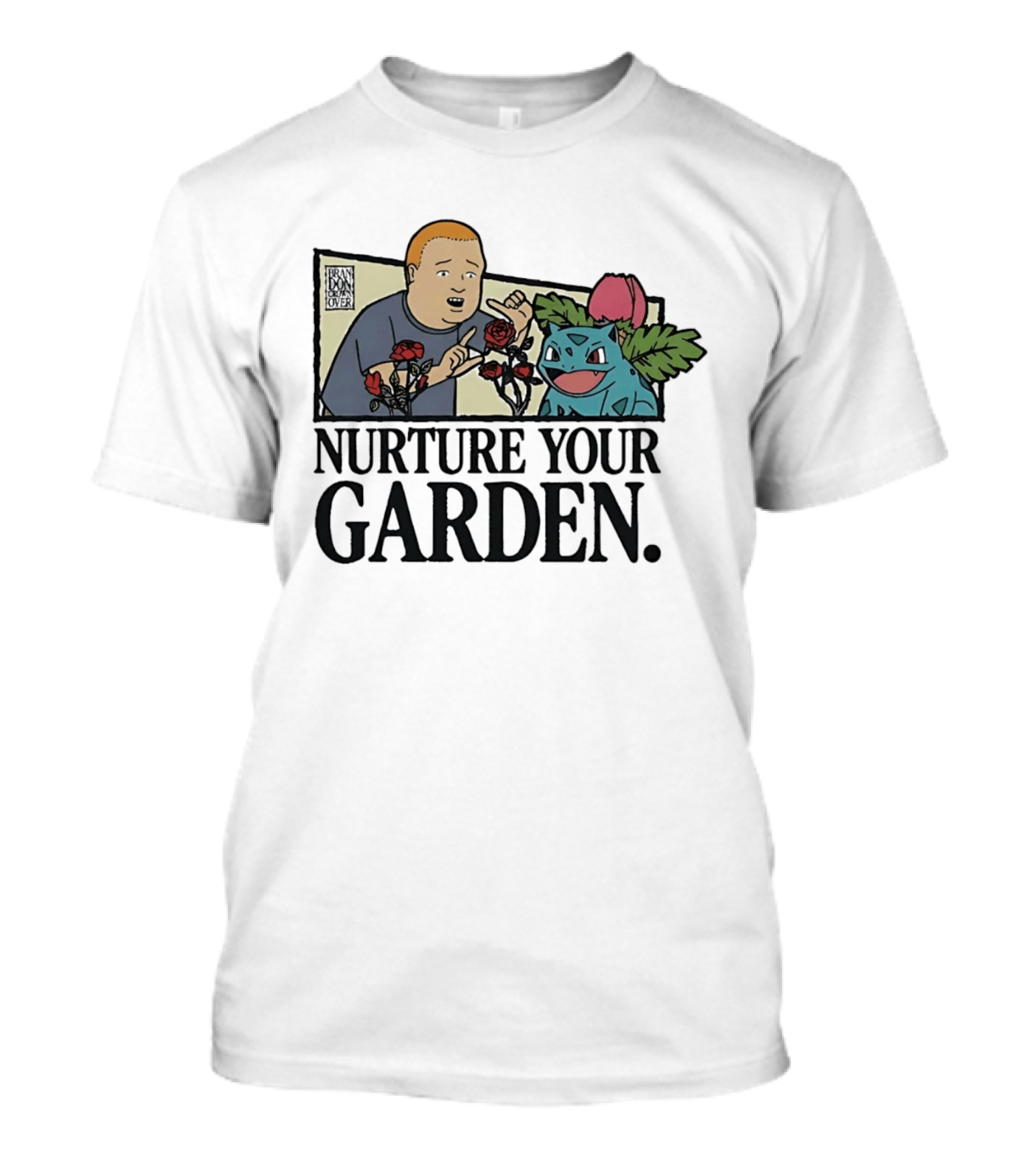 Bobby Hill Ivysaur Roses Nurture Your Garden Cartoon T-Shirt