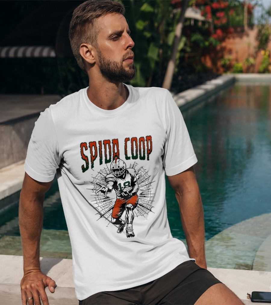Spida Coop Miami Hurricanes Football Player Web T-Shirt