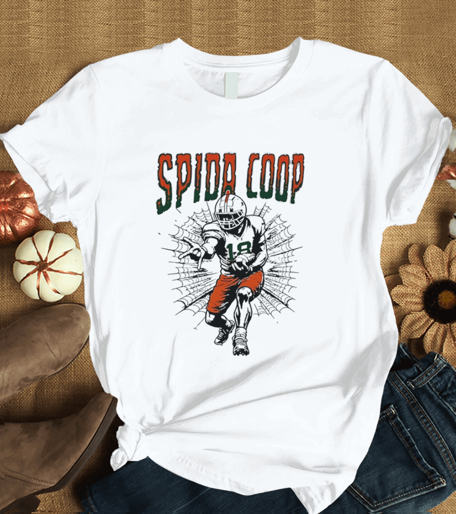 Spida Coop Miami Hurricanes Football Player Web T-Shirt