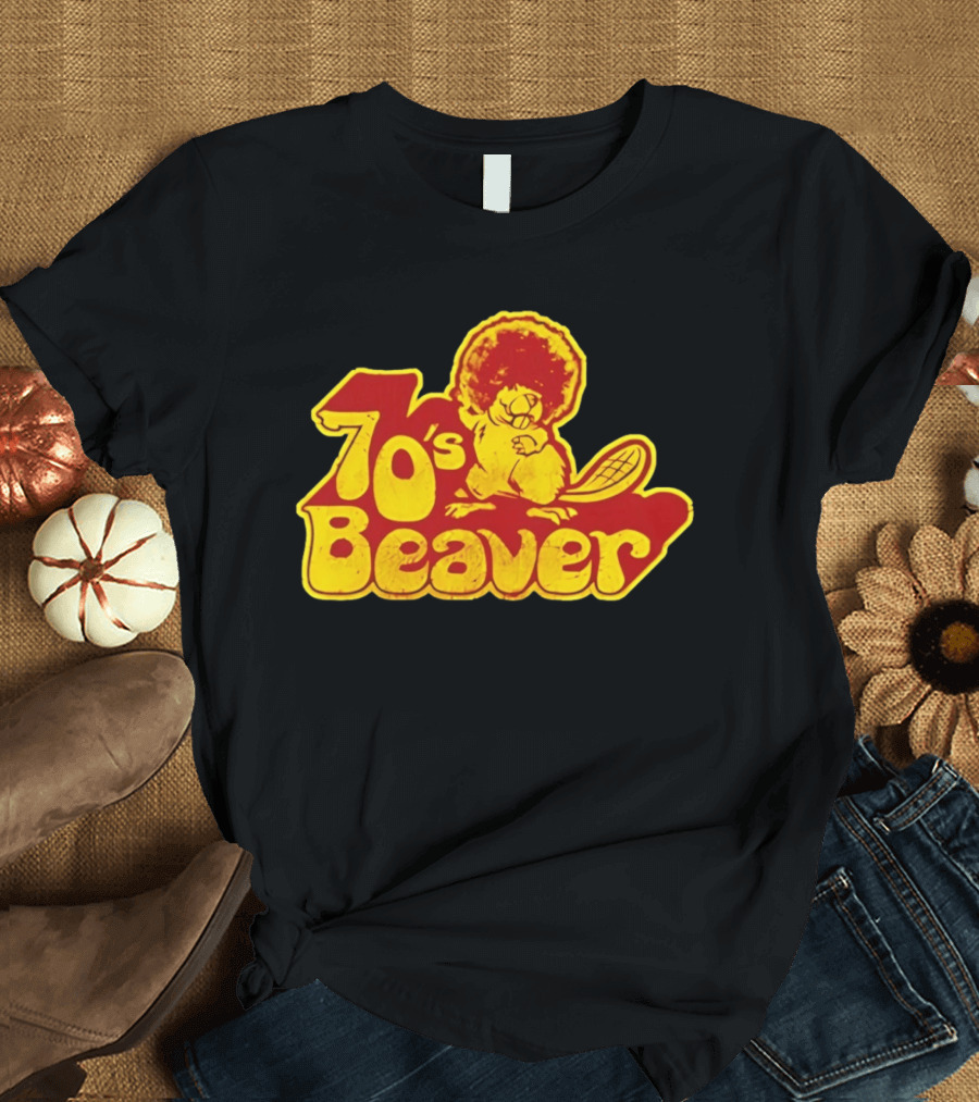 70's Beaver Retro Funky Cartoon T-Shirt