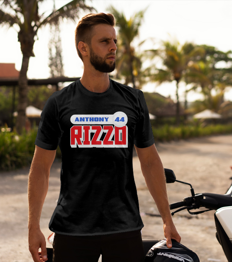 Anthony Rizzo 44 Red Blue Block Jersey Number T-Shirt