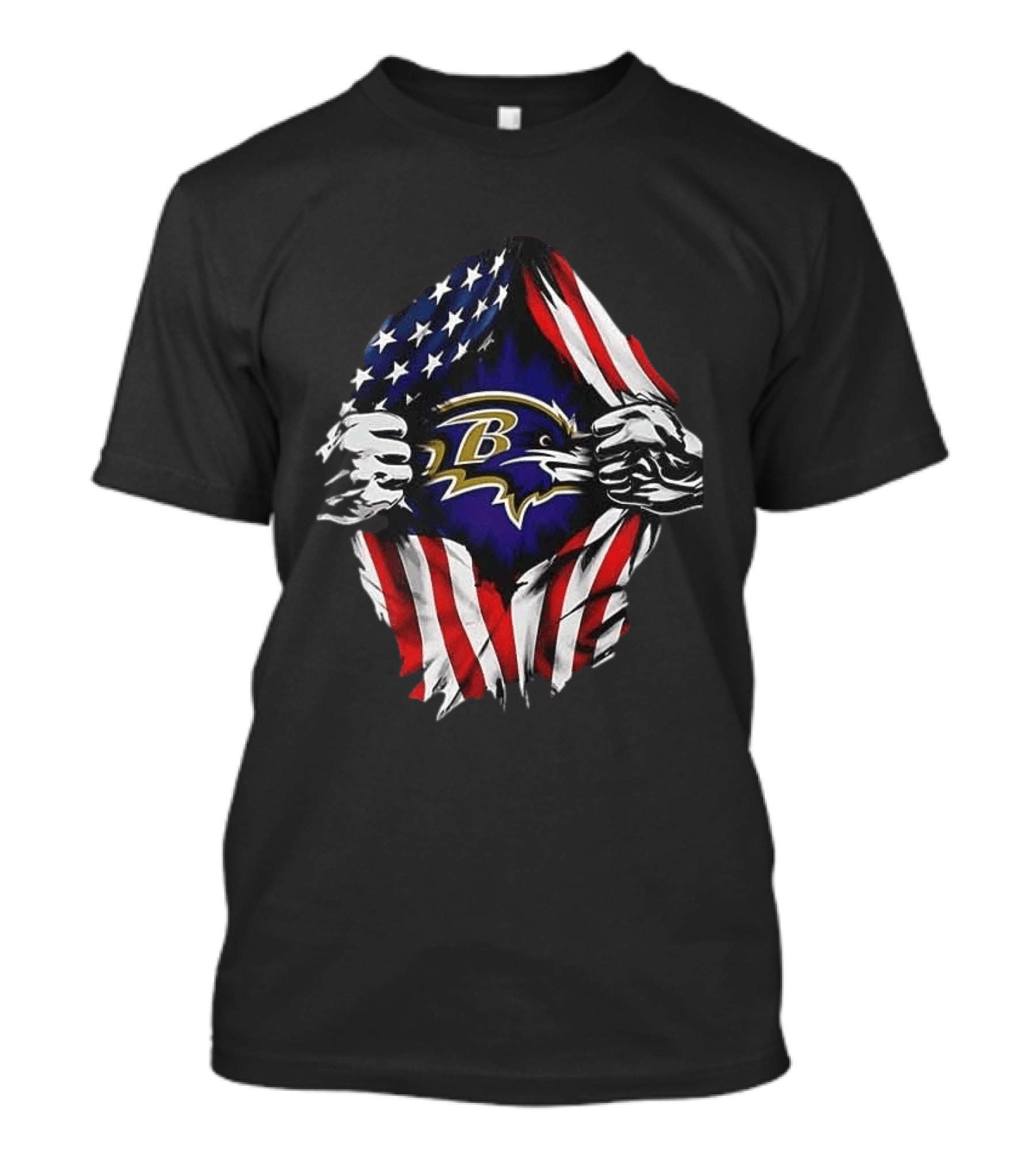 Baltimore Ravens American Flag Superman T-Shirt