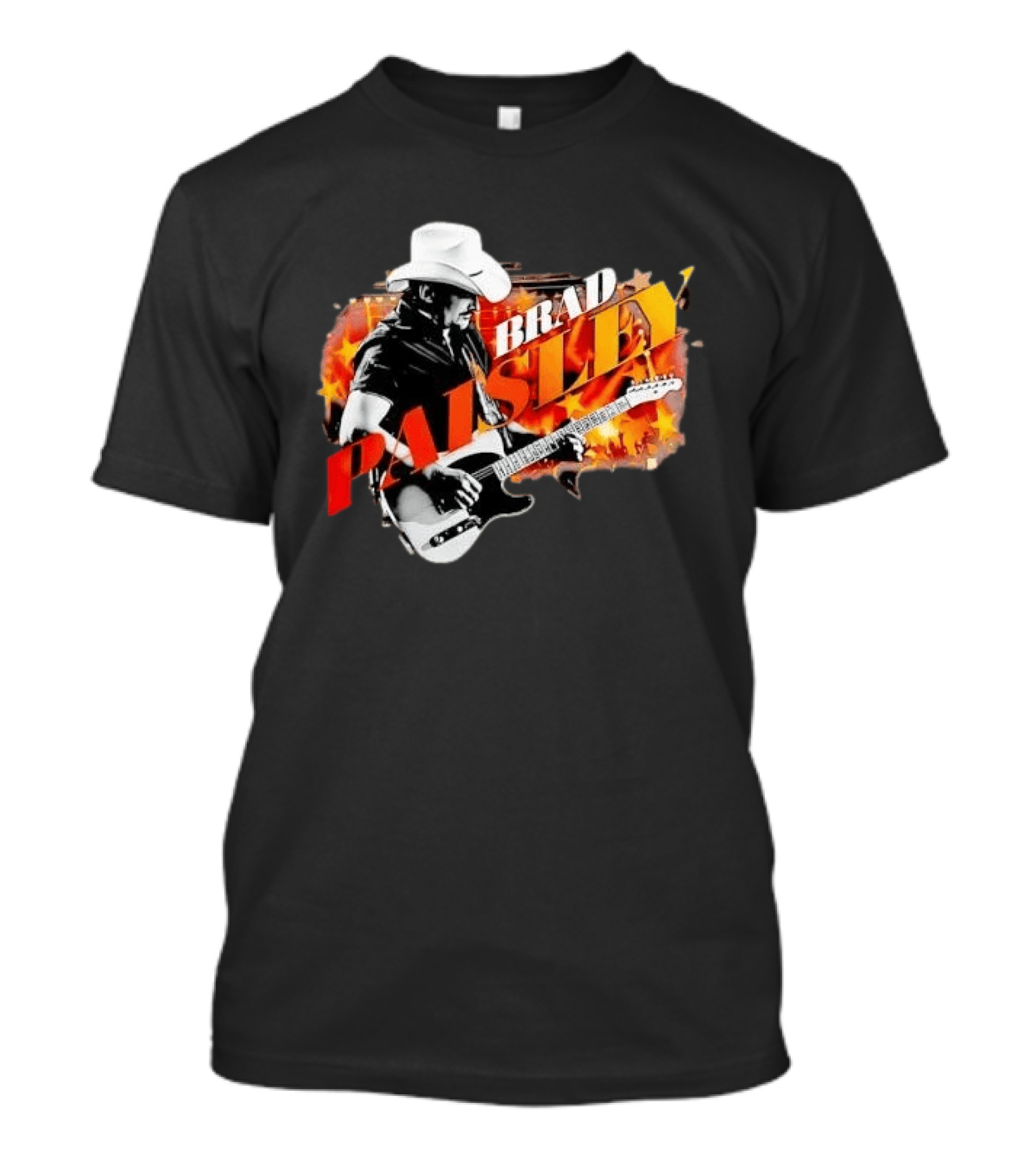 Brad Paisley Cowboy Hat Electric Guitar Musician Scene T-Shirt