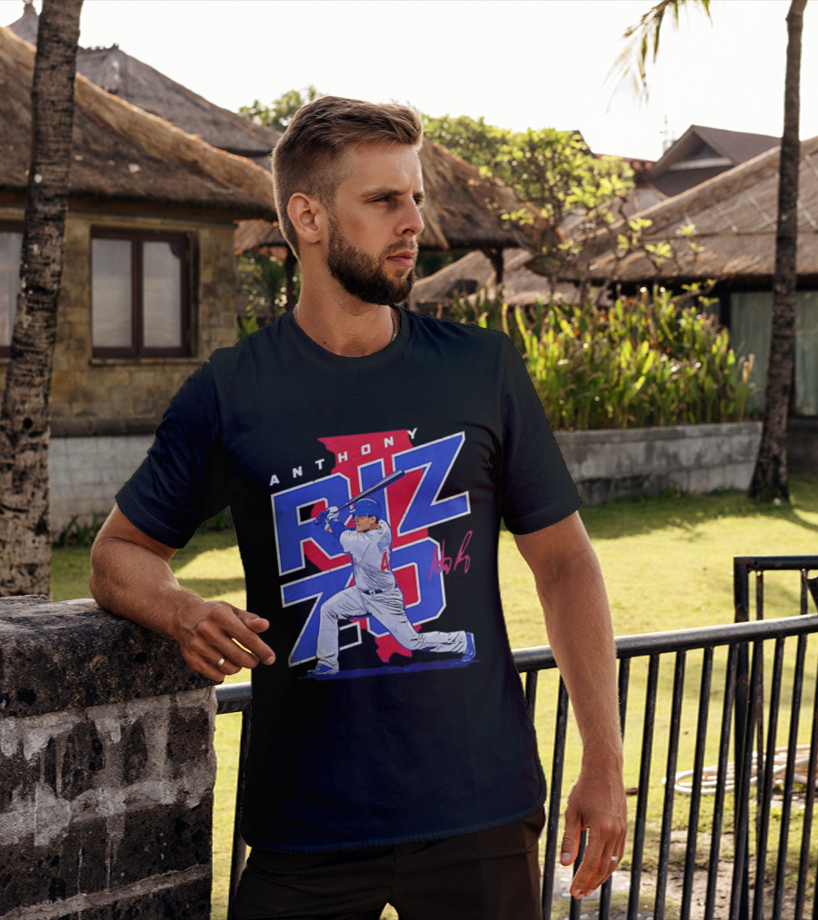 Anthony Rizzo 44 Chicago Cubs Batting Illinois Map T-Shirt
