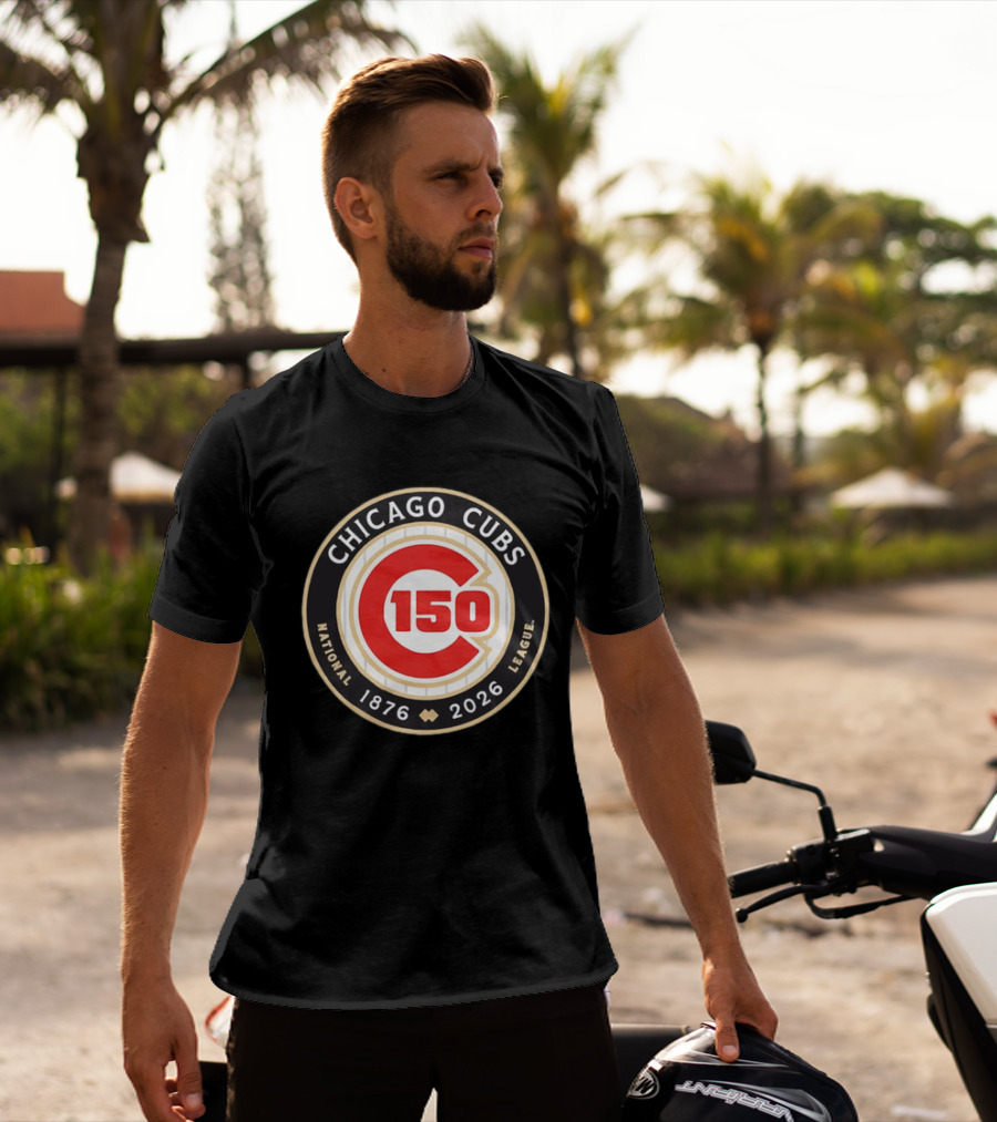 Chicago Cubs National League 150th Anniversary 1876 2026 Pinstripes T-Shirt