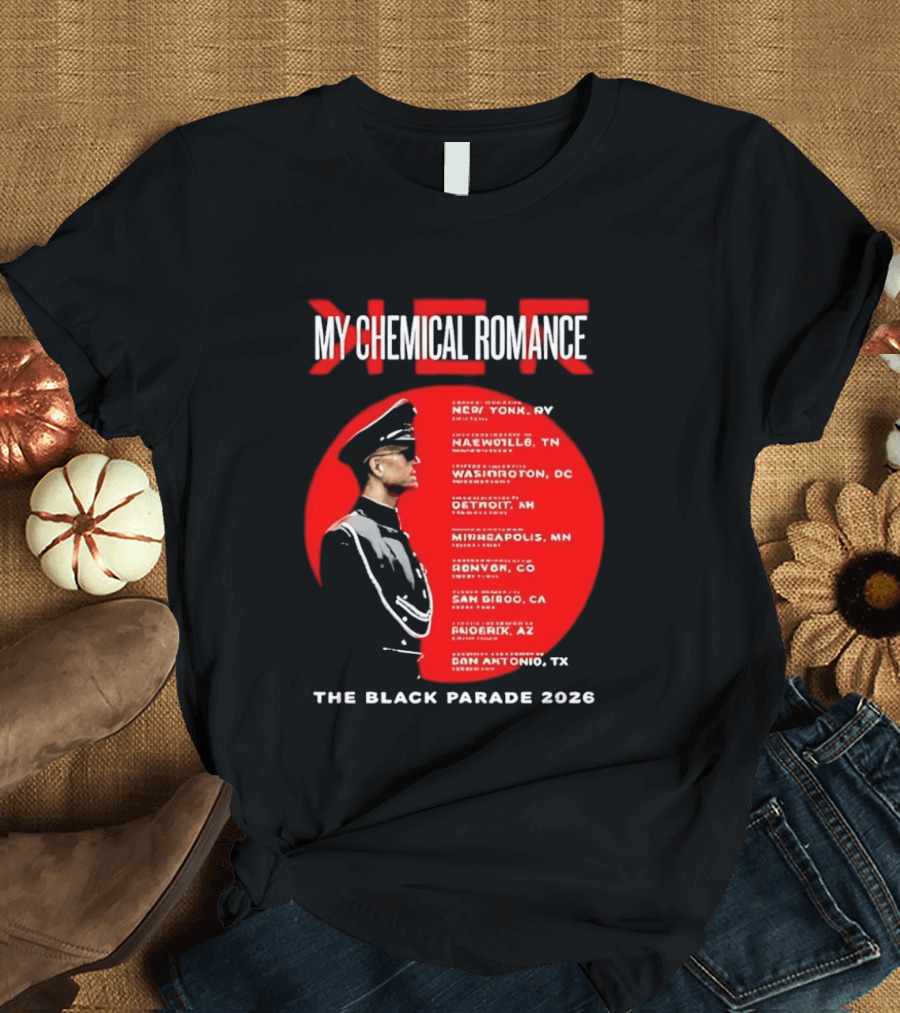 My Chemical Romance The Black Parade 2026 Tour Cities T-Shirt