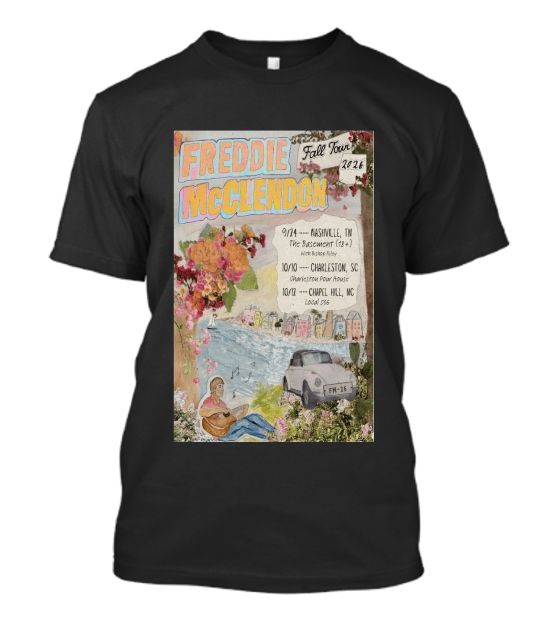 Freddie McClendon Fall Tour 2026 Nashville The Basement Concert T-Shirt