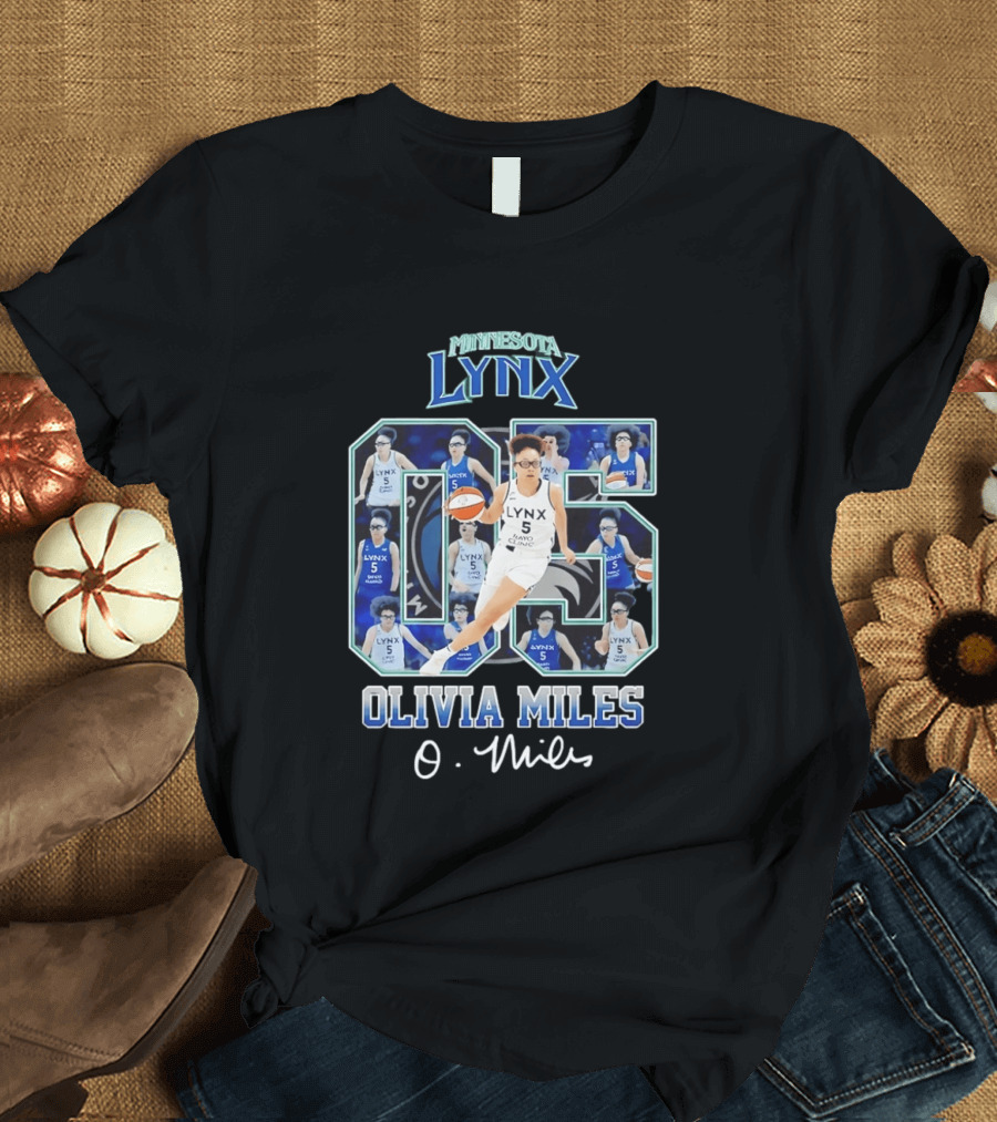 Minnesota Lynx Olivia Miles No 5 WNBA Collage T-Shirt