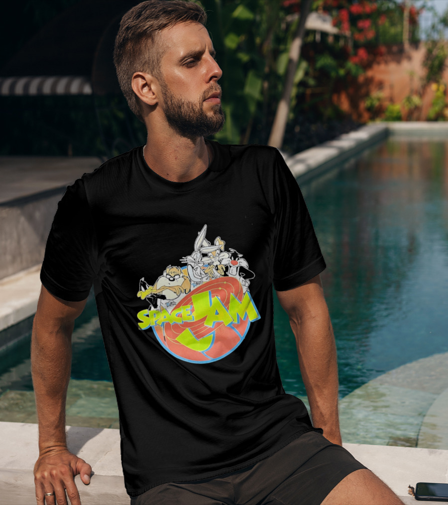 Space Jam Looney Tunes Characters Dynamic Pose T-Shirt