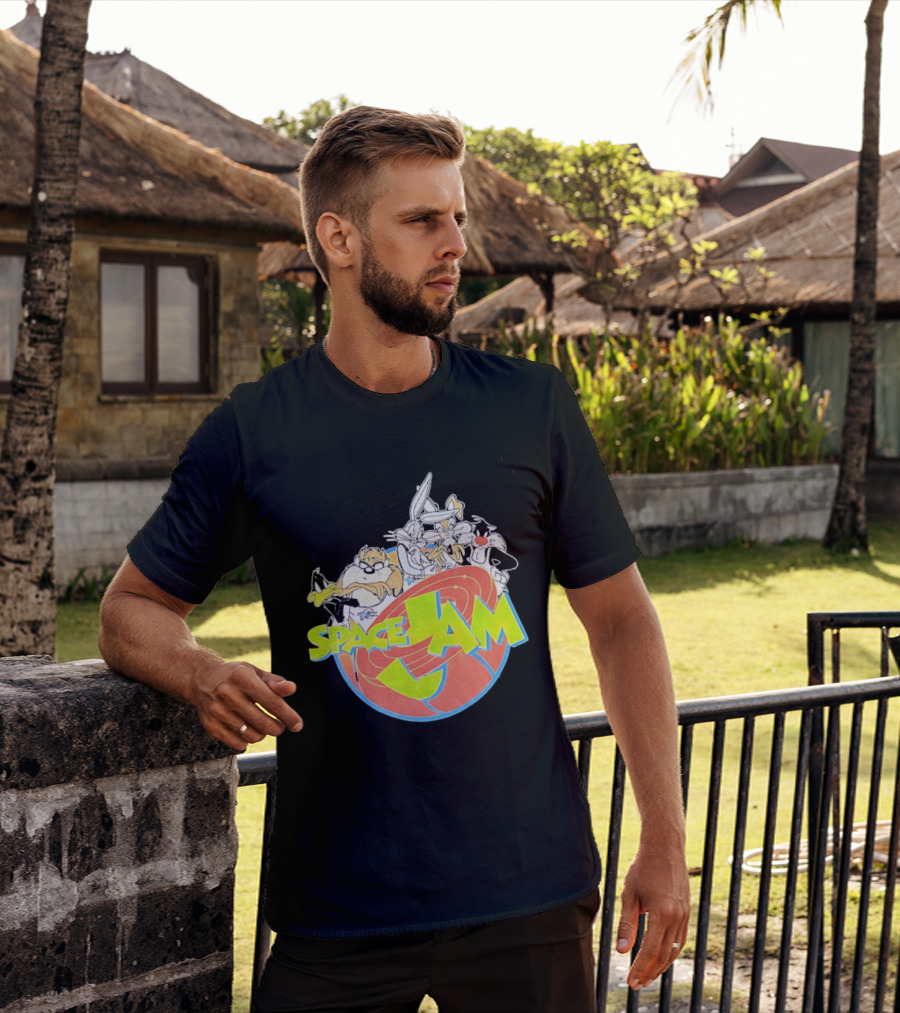 Space Jam Looney Tunes Characters Dynamic Pose T-Shirt