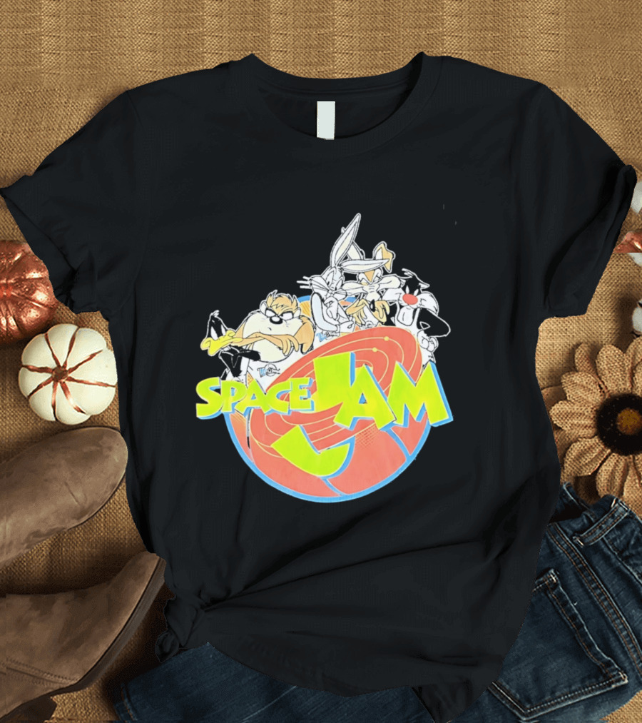 Space Jam Looney Tunes Characters Dynamic Pose T-Shirt