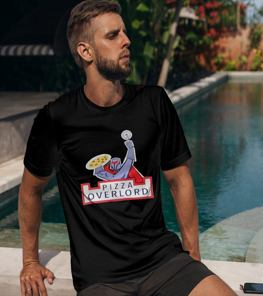 Pizza Overlord Knight With Pizza Slice And Cutter T-Shirt
