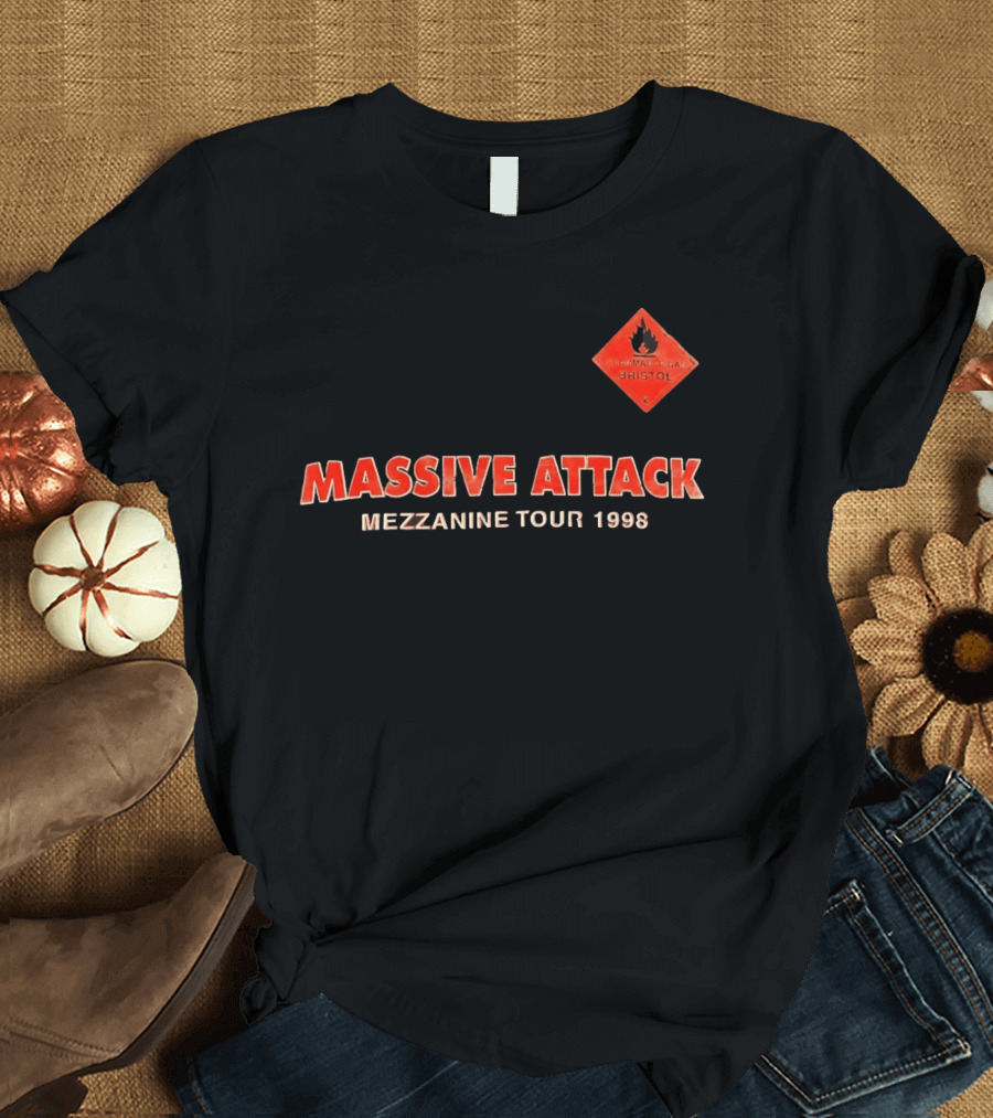 Massive Attack Flammable Gas Bristol Mezzanine Tour 1998 T-Shirt