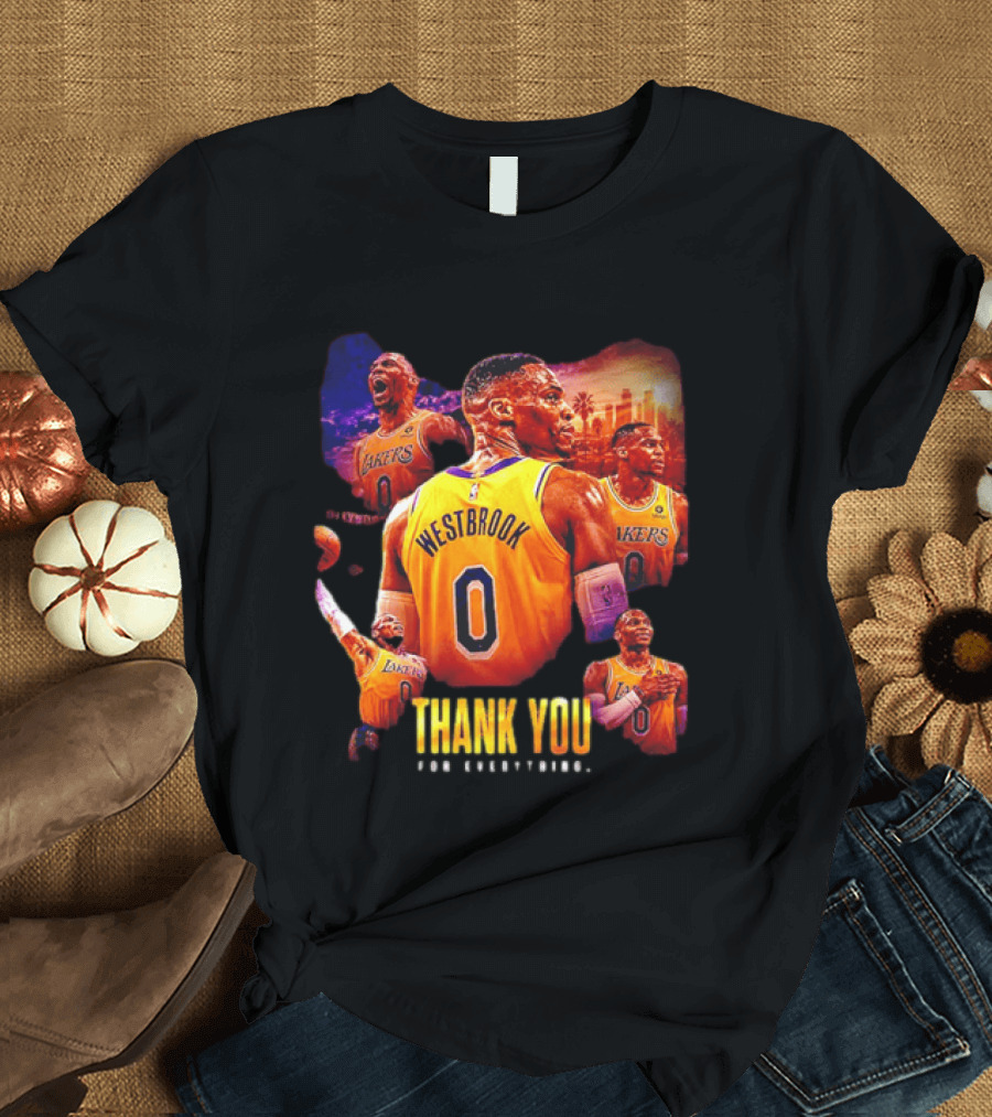 Russell Westbrook Los Angeles Lakers Thank You For Everything T-Shirt