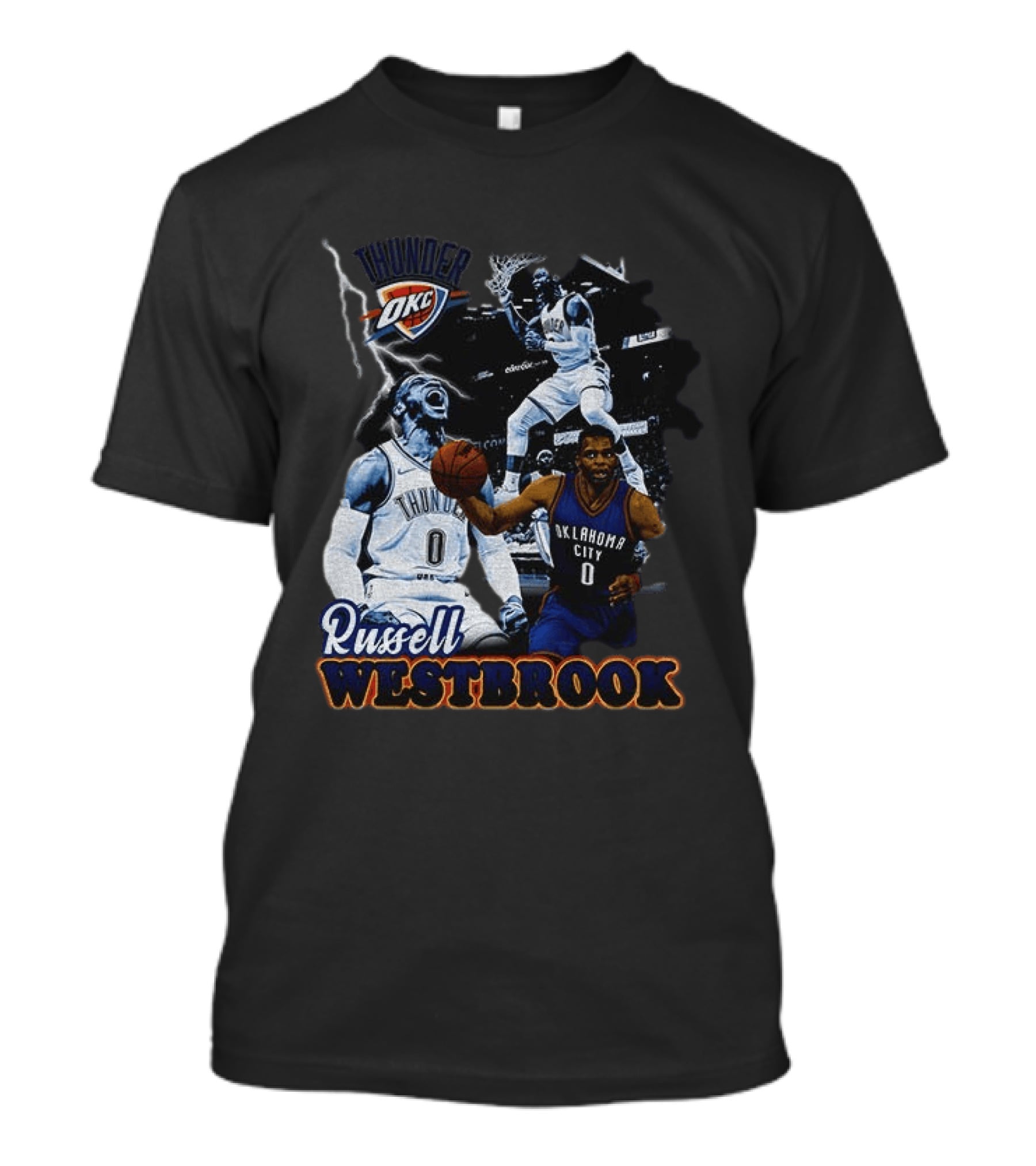 Russell Westbrook OKC Thunder Basketball Legend Collage T-Shirt