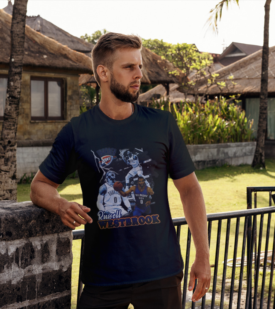 Russell Westbrook OKC Thunder Basketball Legend Collage T-Shirt