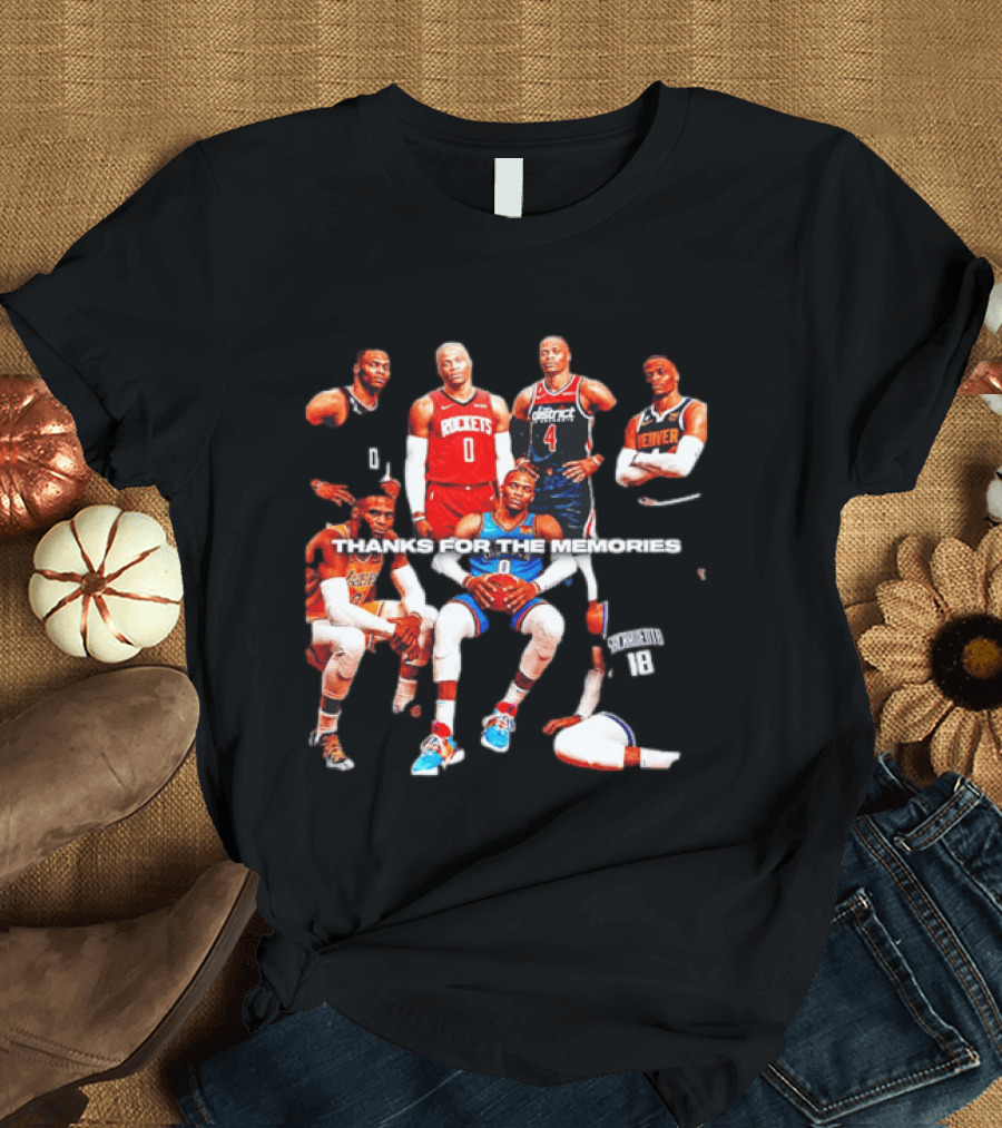 Russell Westbrook Thank You For The Memories OKC Thunder Rockets Wizards Denver T-Shirt