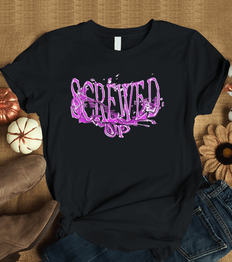 Screwed Up Purp Splash Effect T-Shirt