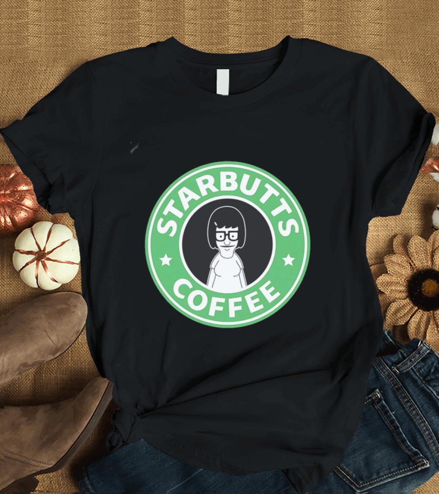 Starbutts Coffee Parody Tina Belcher Green Circular T-Shirt