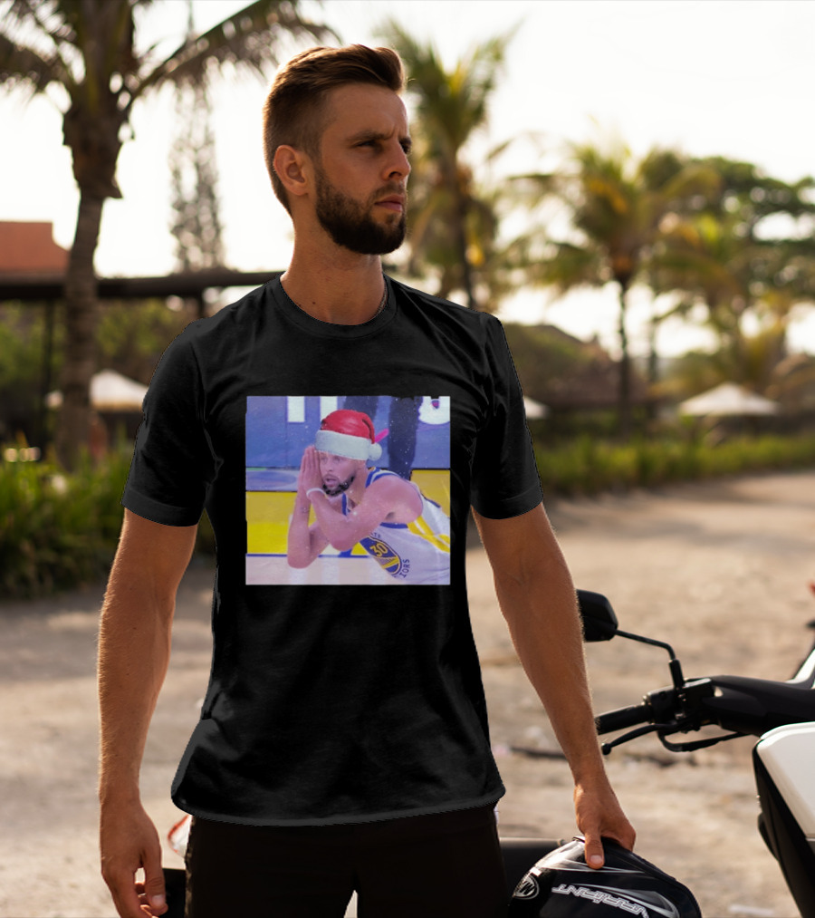 Steph Curry Night Night Xmas 2026 Santa Hat Basketball Fan Holiday T-Shirt