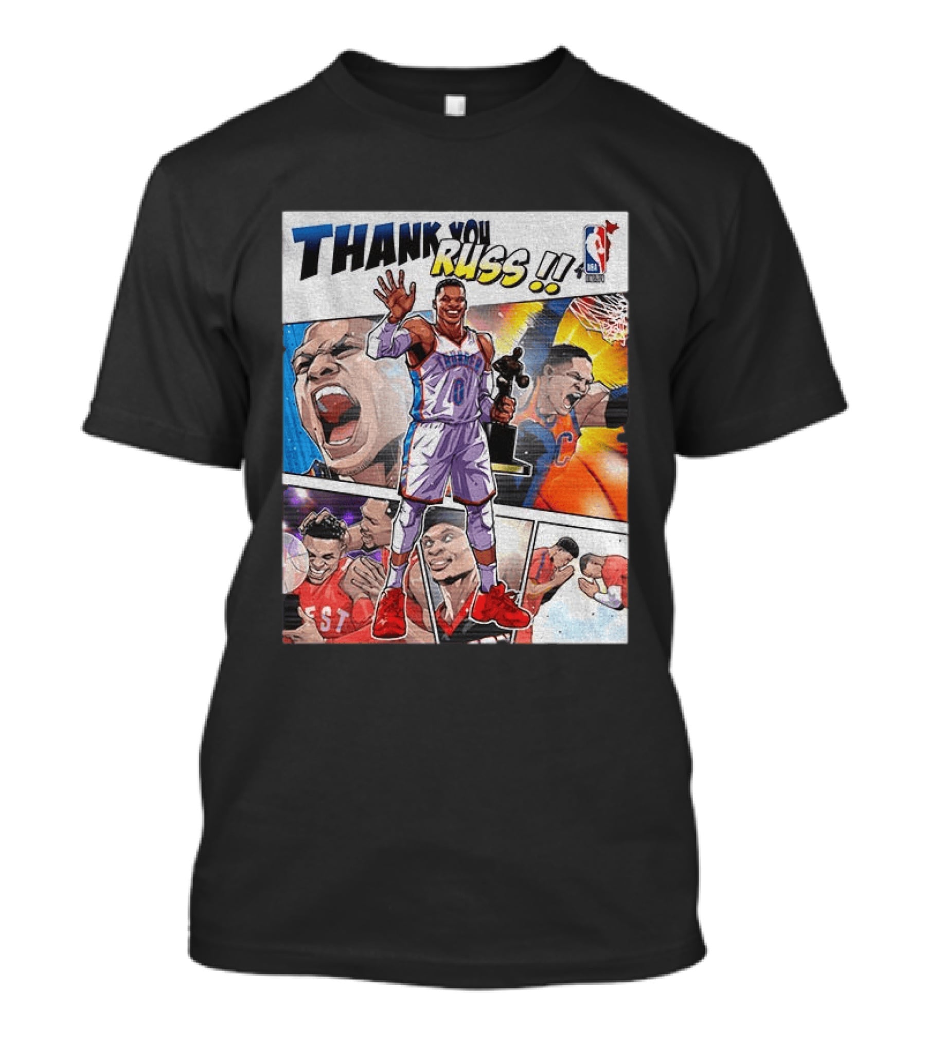 Thank You Russ NBA Tribute Mister Triple Double Legend Iconic Moments T-Shirt