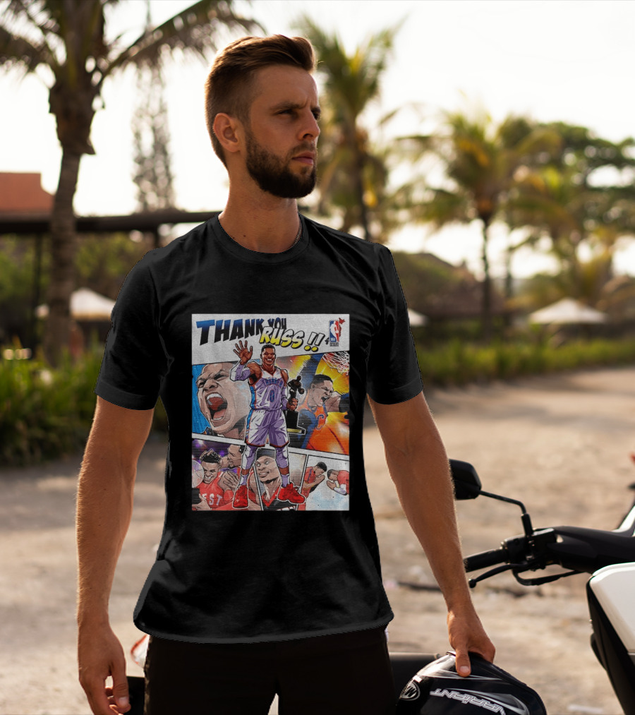 Thank You Russ NBA Tribute Mister Triple Double Legend Iconic Moments T-Shirt