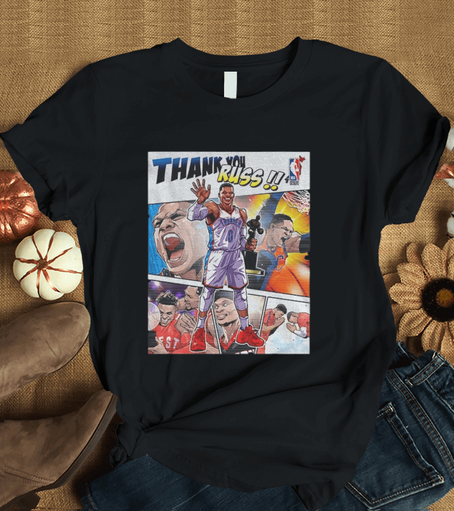 Thank You Russ NBA Tribute Mister Triple Double Legend Iconic Moments T-Shirt