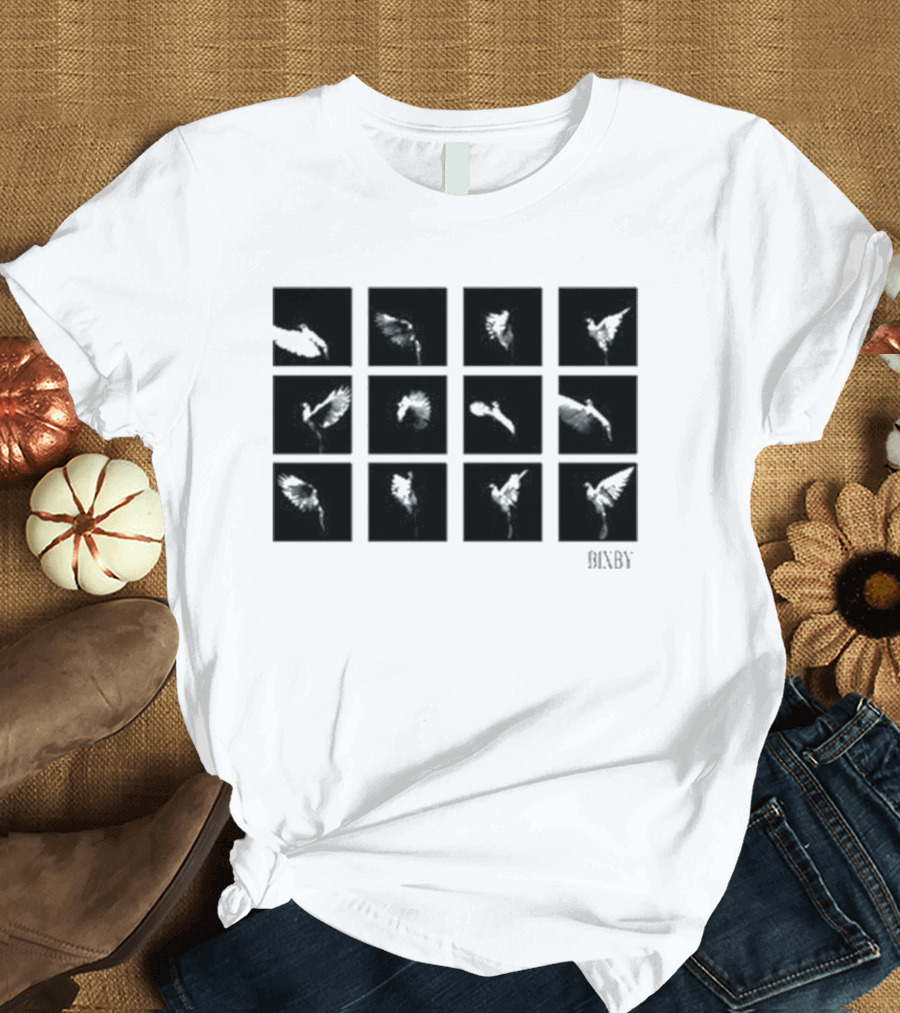 Bixby Doves Tour Music Album Cover Concept With Artistic Bird Motifs T-Shirt