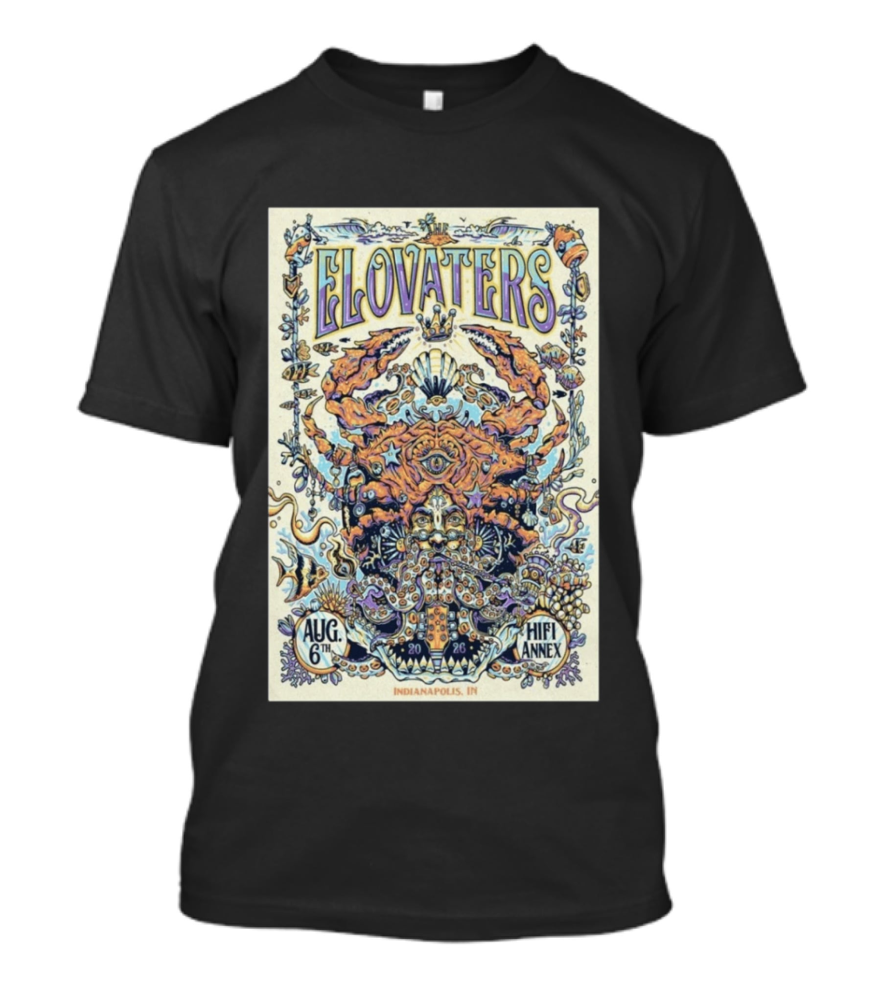 The Elovaters Aug 6 2026 Indianapolis IN Hifi Annex Tour T-Shirt